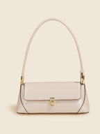 Urban Solid Leather Zip-Up Shoulder Bag