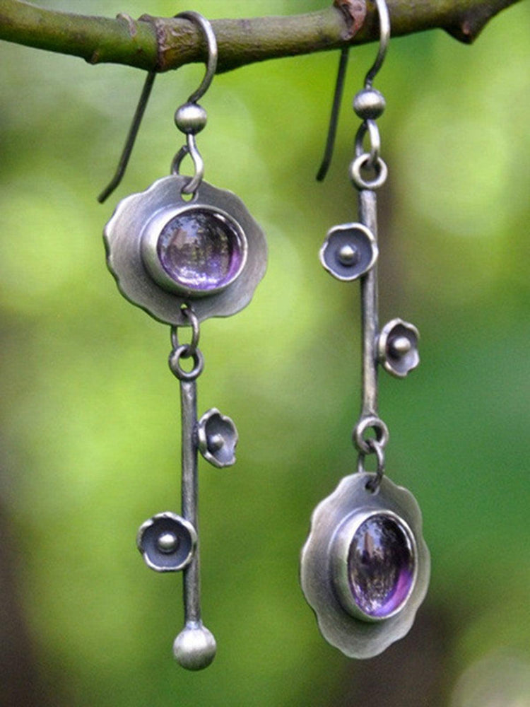 Crystal Gem Key Shaped Plum Blossom Earrings by painevida
