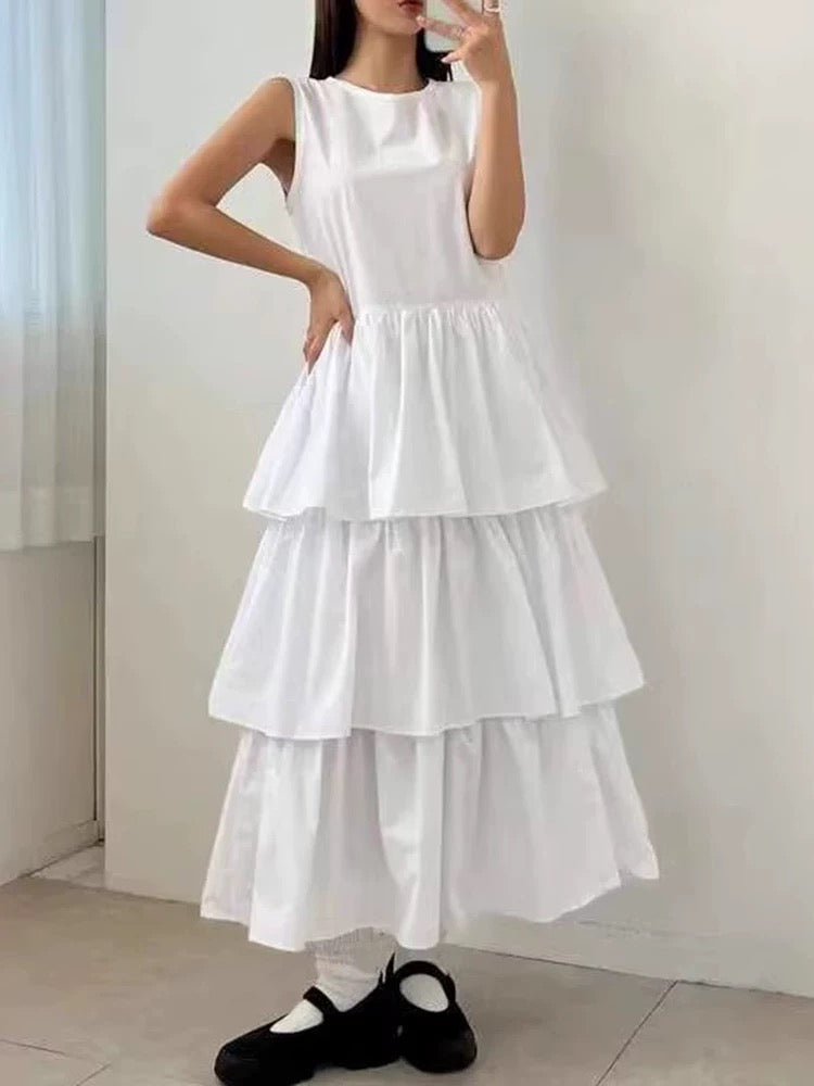 Paneled Layered Vest Dress