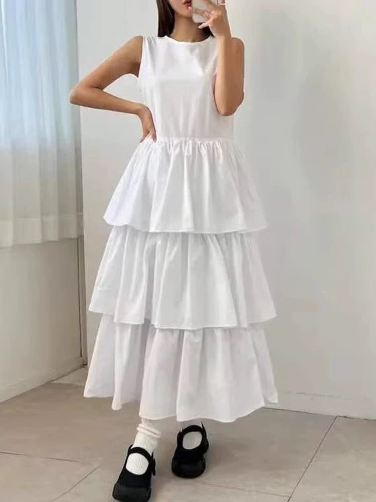 Paneled Layered Vest Dress