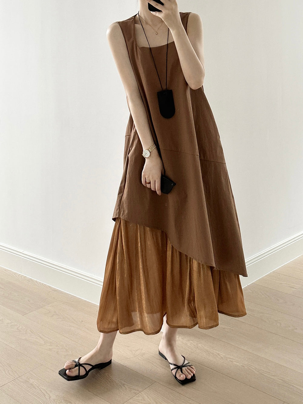 Lrregular Patchwork Vest Dress