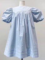 Pleated Loose Puff Sleeve Dress