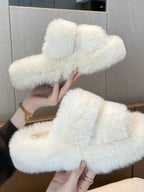 Furry Platform Slippers by painevida
