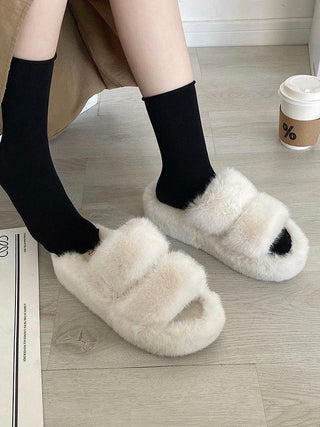 Furry Platform Slippers