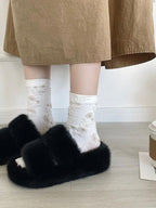 Furry Platform Slippers by painevida