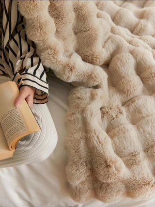 Soft Thickened Faux Rabbit Fur Sofa Blanket