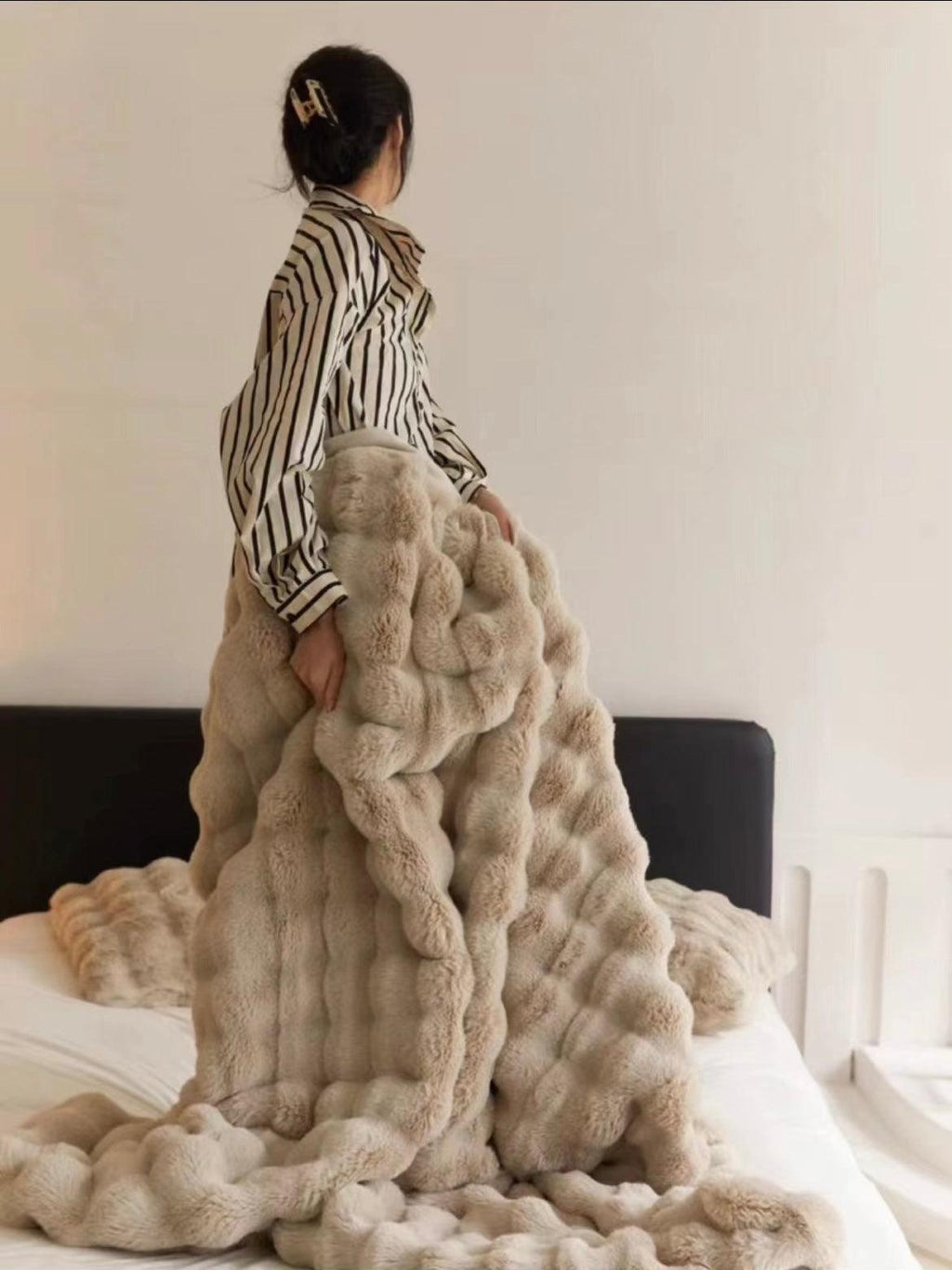 Soft Thickened Faux Rabbit Fur Sofa Blanket