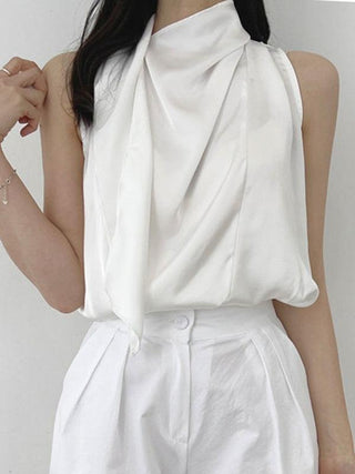 Loose Pleated Sleeveless Tank Top