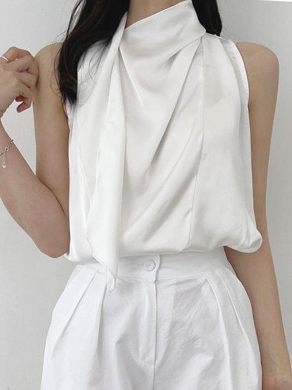 Loose Pleated Sleeveless Tank Top by painevida