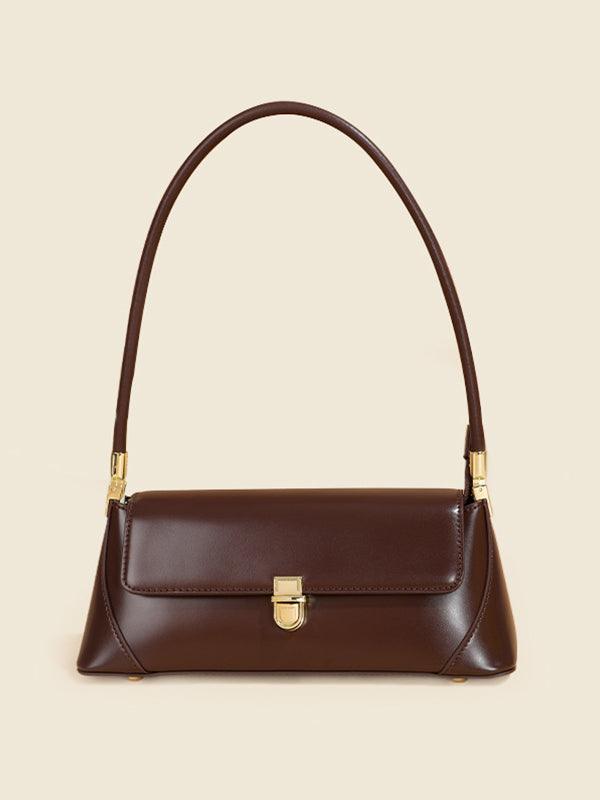 Urban Solid Leather Zip-Up Shoulder Bag by painevida