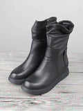 Leisure Fashion Solid Leather Martin Boots