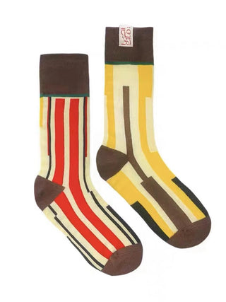 Retro Color Stitching AB Cotton Socks