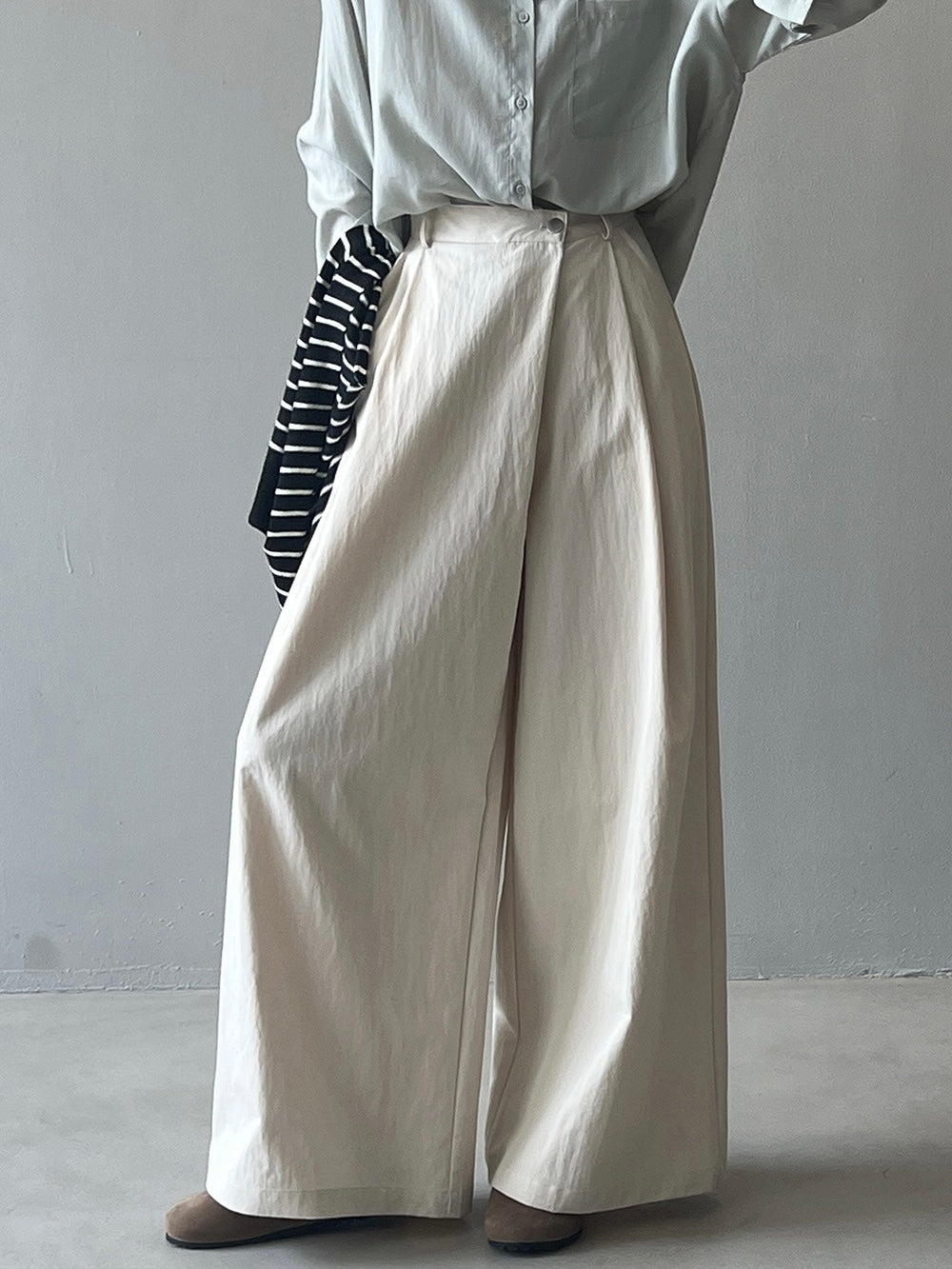 Casual High Waist Straight Trousers