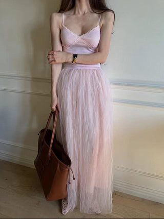 Graceful Ballet Lace Strap Dress