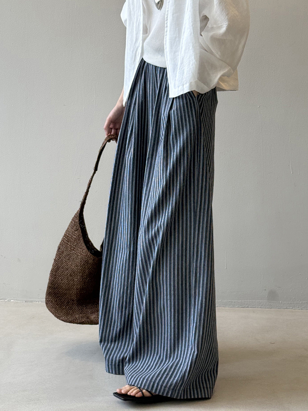 Striped Straight High Waist Wide Leg Pants by painevida
