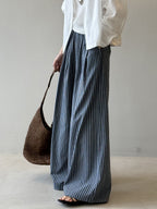 Striped Straight High Waist Wide Leg Pants by painevida
