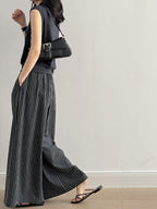 Striped Straight High Waist Wide Leg Pants by painevida