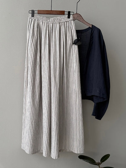 Striped Straight High Waist Wide Leg Pants