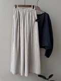 Striped Straight High Waist Wide Leg Pants