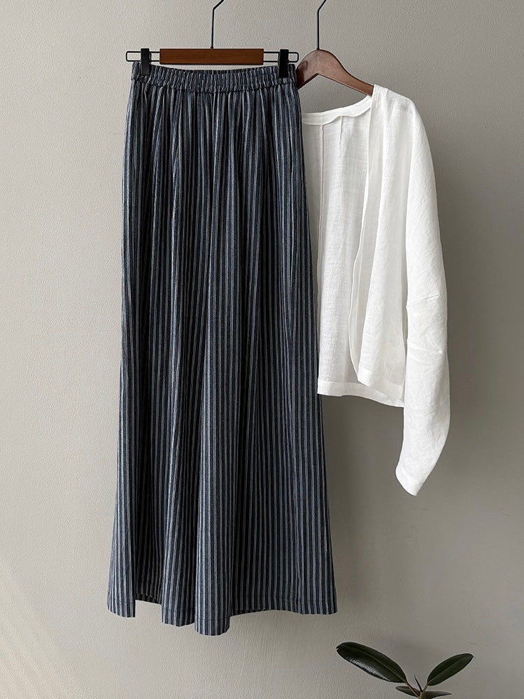 Striped Straight High Waist Wide Leg Pants by painevida