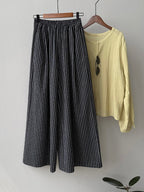 Striped Straight High Waist Wide Leg Pants by painevida
