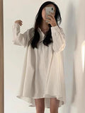 Loose A-line Laple Long Sleeve Shirt