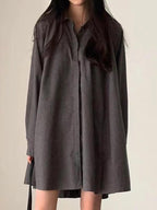 Loose A-line Laple Long Sleeve Shirt by painevida