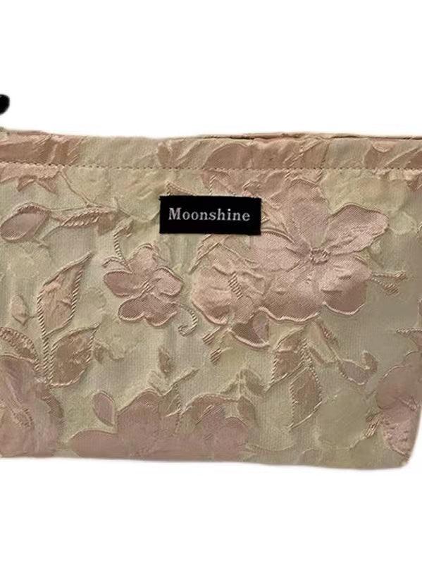 Beauty Flower Embroidered Makeup Handbag by painevida