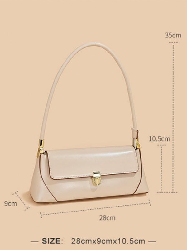 Urban Solid Leather Zip-Up Shoulder Bag by painevida