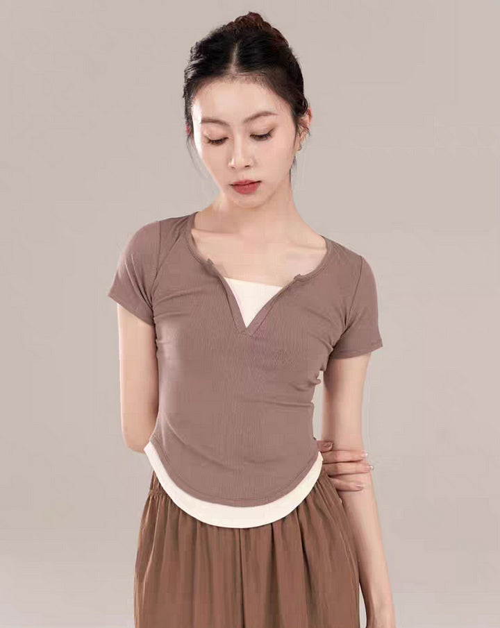 False Two Modern Training Activewear Short Sleeves Shirt