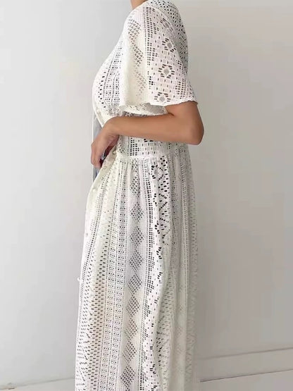 Hollow Crochet Lace Dress