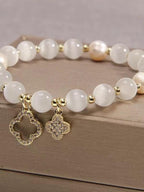 Clover White Opal Crystal Bracelet by painevida