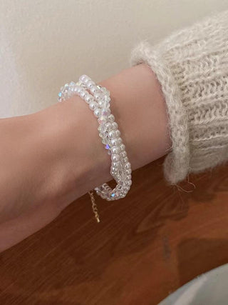 Layered Crystal Beaded Bracelet