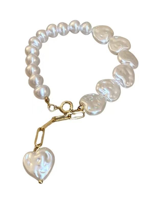 Heart Pearl Beaded Bracelet by painevida