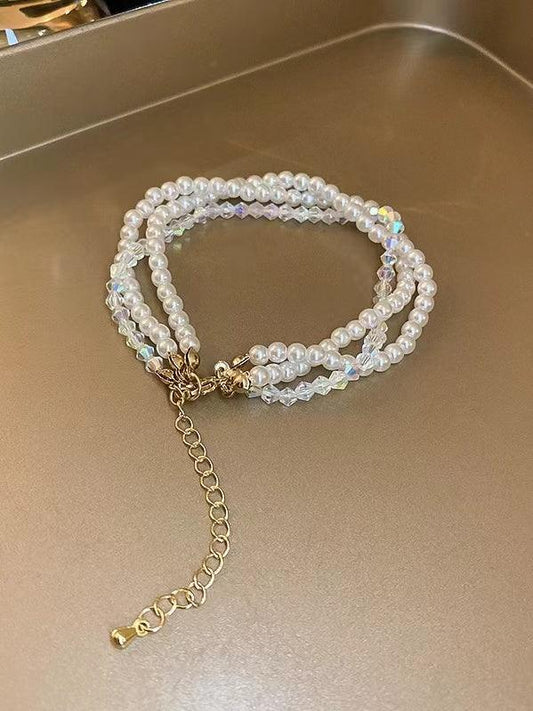 Layered Crystal Beaded Bracelet