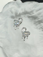 Lava Cutout Heart Stud Earrings - PAINEVIDA