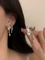 S925 Silver Needle Liquid Butterfly Earrings - PAINEVIDA