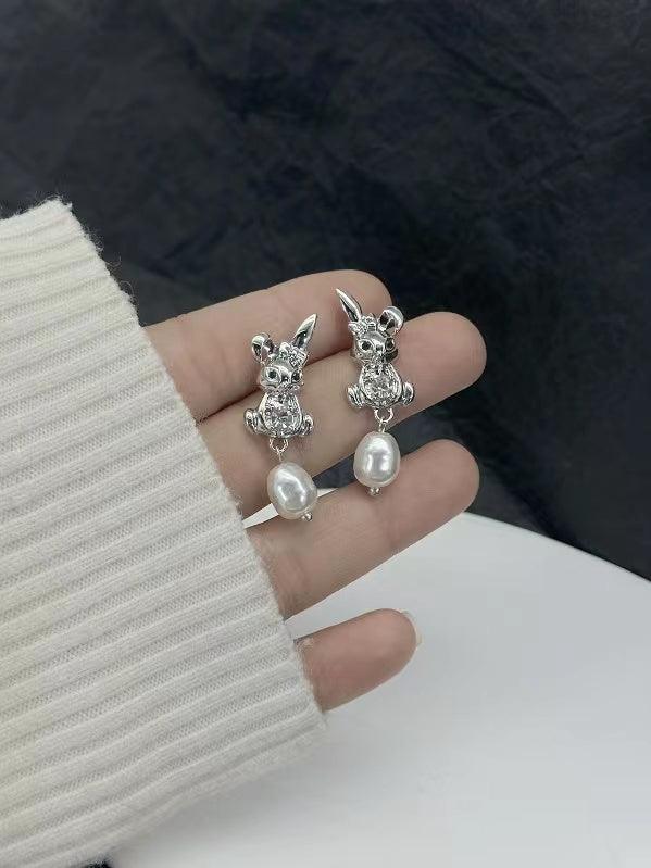 Rabbit&Pearl Earrings - PAINEVIDA