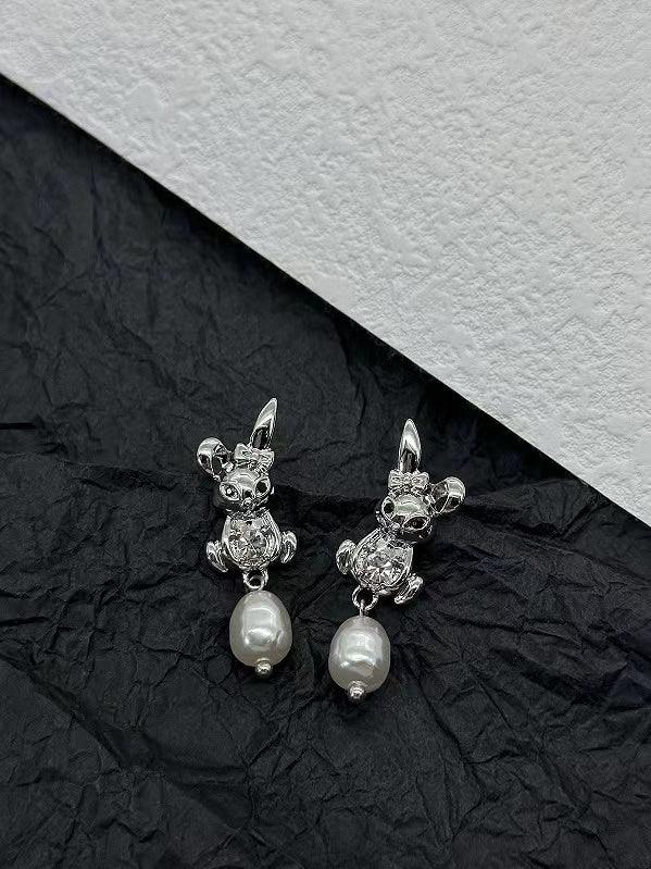 Rabbit&Pearl Earrings - PAINEVIDA