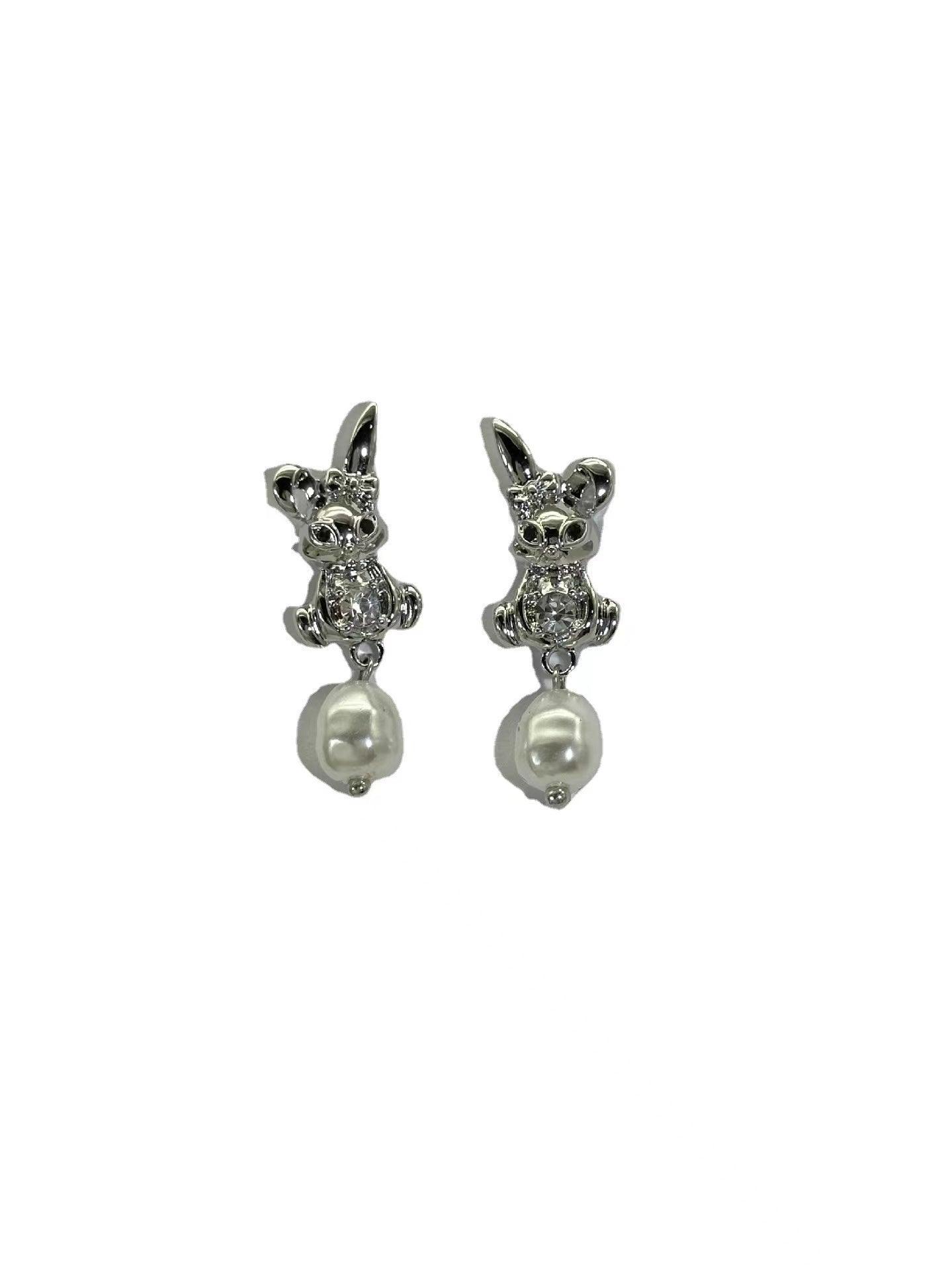 Rabbit&Pearl Earrings - PAINEVIDA