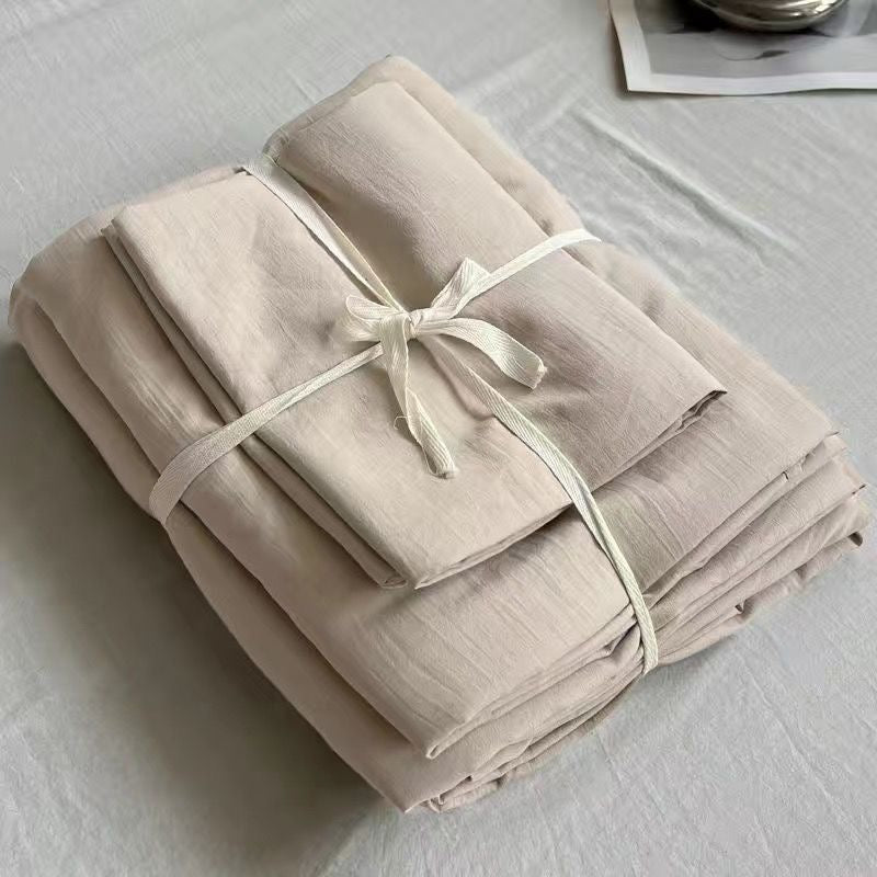 Solid Cotton 4 Pieces Bedding Sheets Set - PAINEVIDA