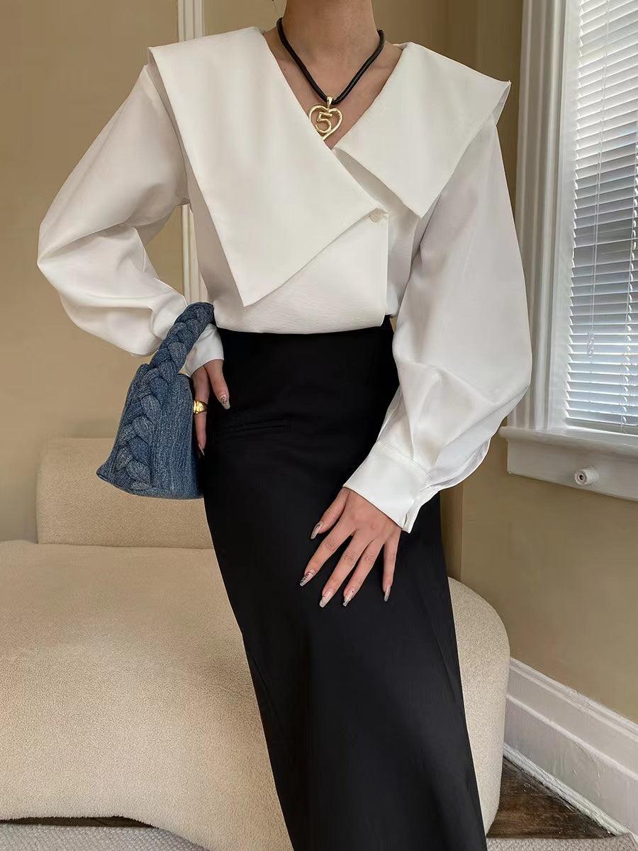 Irregular Large Lapel Shirt - PAINEVIDA