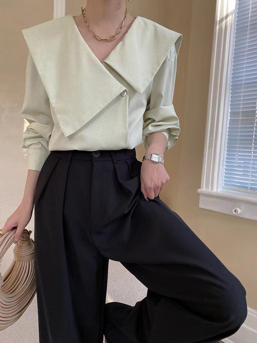 Irregular Large Lapel Shirt by painevida