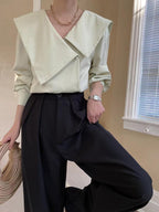 Irregular Large Lapel Shirt by painevida