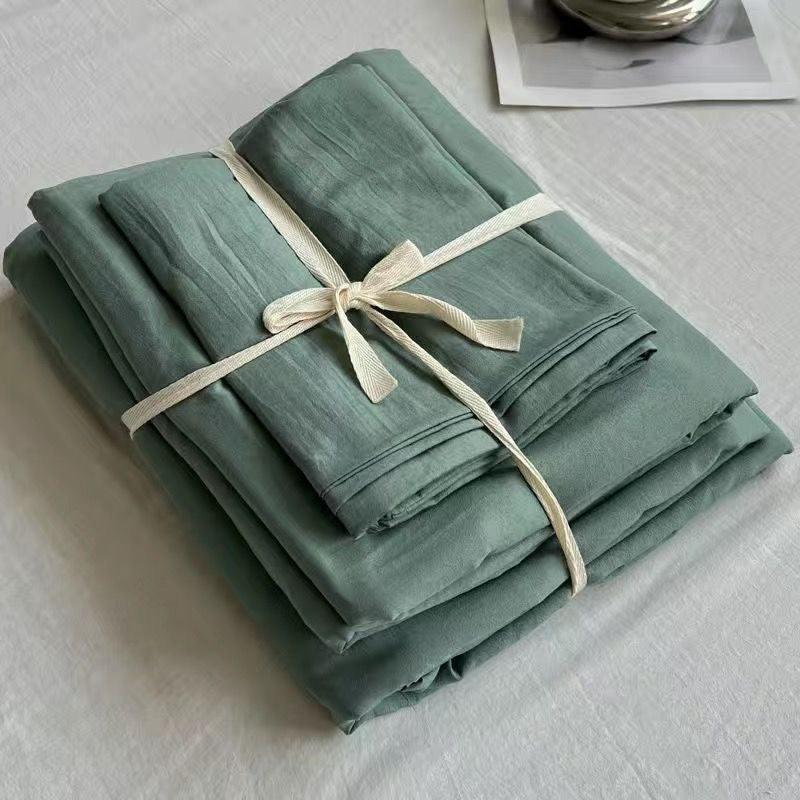Solid Cotton 4 Pieces Bedding Sheets Set - PAINEVIDA