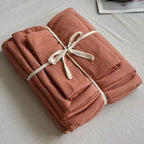 Solid Cotton 4 Pieces Bedding Sheets Set - PAINEVIDA