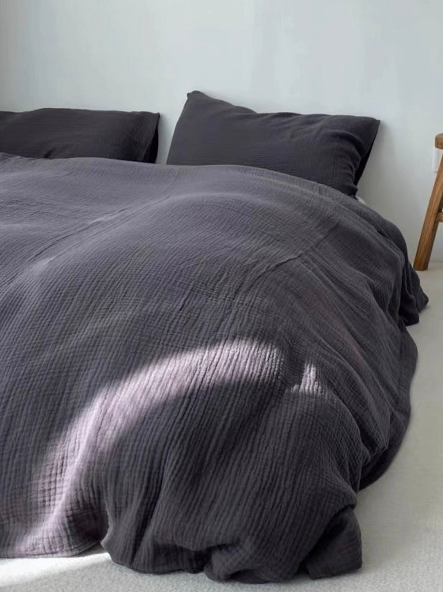 Solid Cotton 4 Pieces Bedding Sheets Set - PAINEVIDA