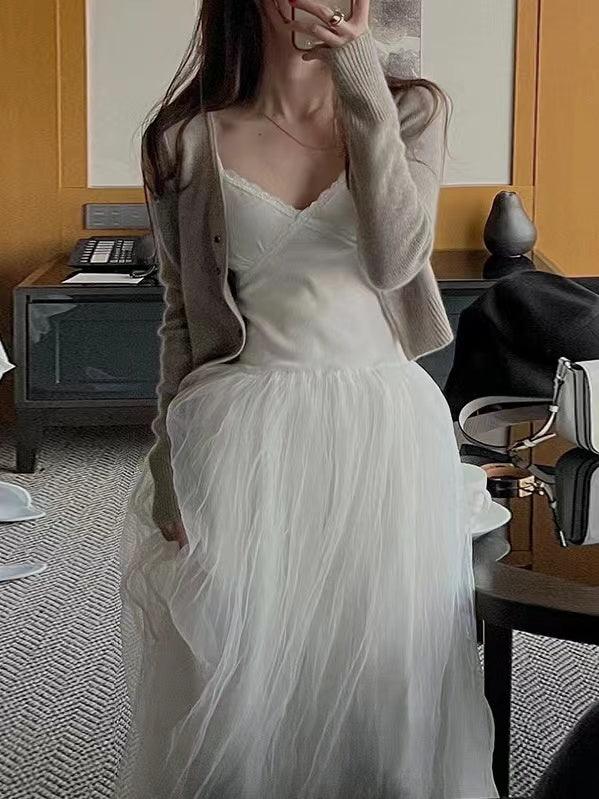 Graceful Ballet Lace Strap Dress - PAINEVIDA