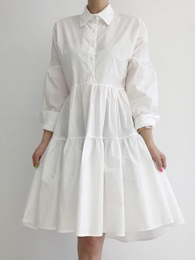 Split Knit Vest + Lapel Long Sleeve Shirt Dress – PAINEVIDA