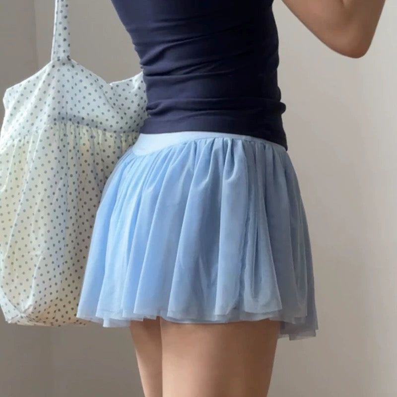 High Waist Mesh Running Skirt